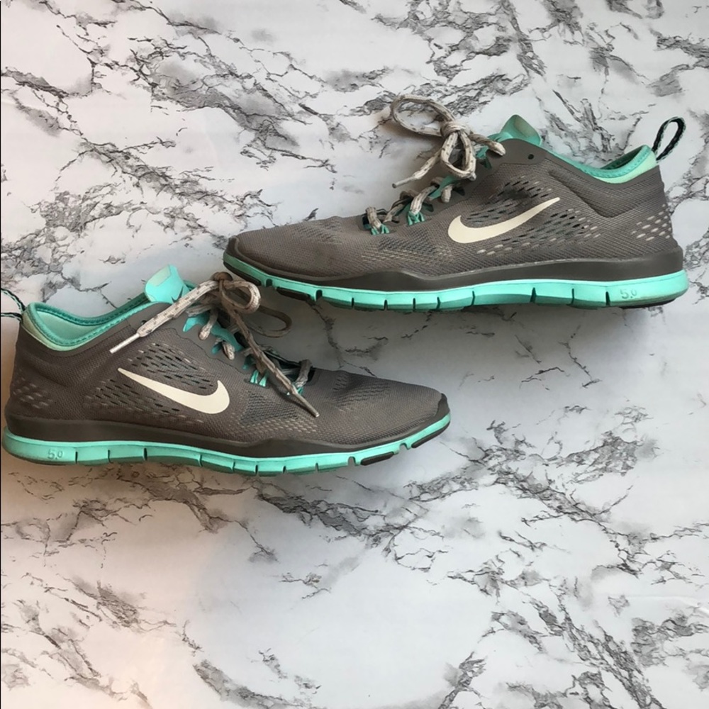 nike free 5.0 grey and green